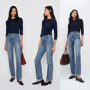 Reformation Cynthia High Rise Straight Cropped Jeans in Colorado 26